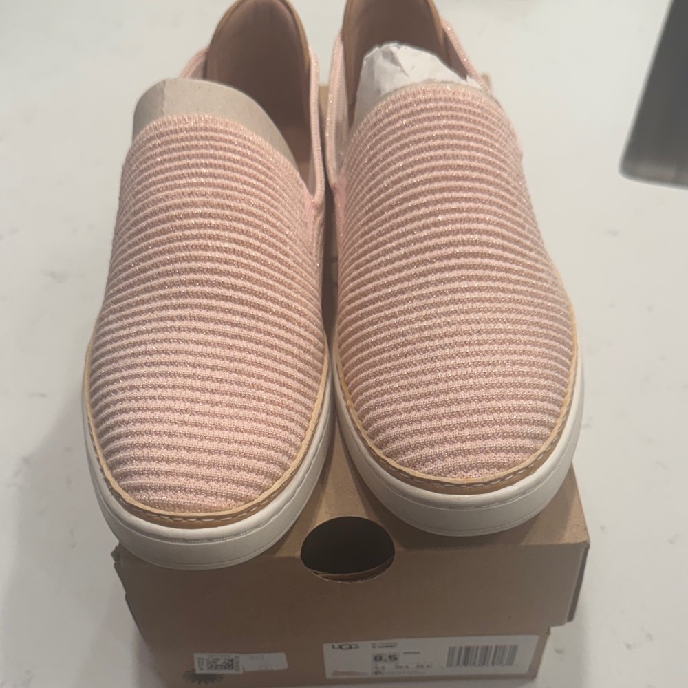 UGG Women's Pink Striped Slip-On Sneakers